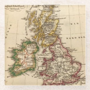 British Isles Map Glass Coaster