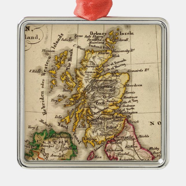British Isles Map Metal Ornament (Front)