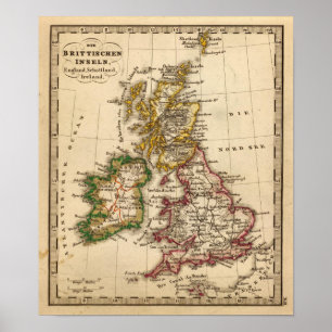 British Isles Map Poster