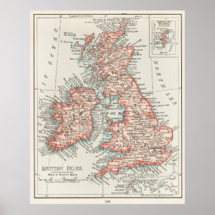 British Isles Map Poster