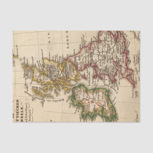 British Isles Map Tissue Paper (Front)