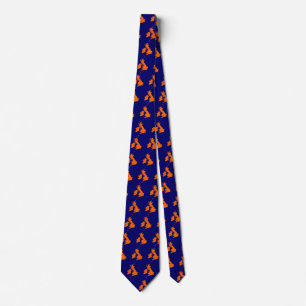 British Isles - Orange on Dark Blue Tie