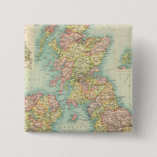 British Isles political map 15 Cm Square Badge