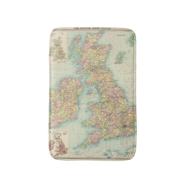 British Isles political map Bath Mat (Front Vertical)