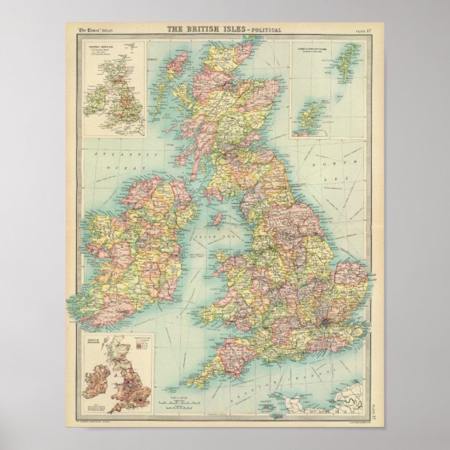 British Isles political map Poster (Front)