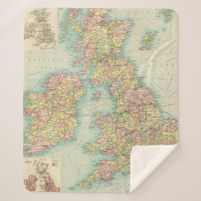 British Isles political map Sherpa Blanket (Front)
