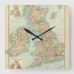 British Isles - political. Square Wall Clock