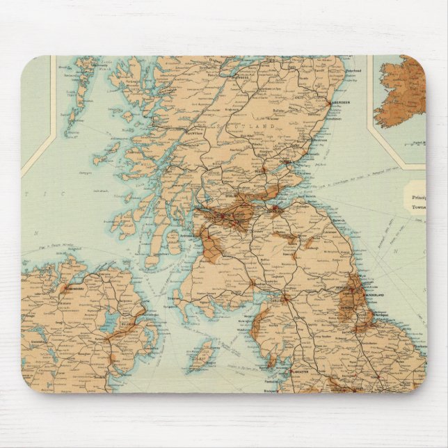 British Isles railways & industrial map Mouse Pad (Front)