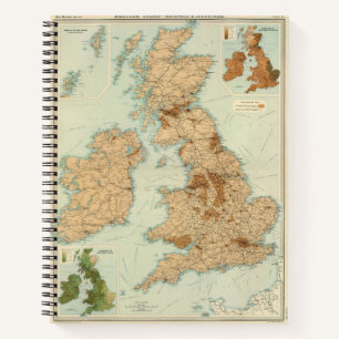 British Isles railways & industrial map Notebook