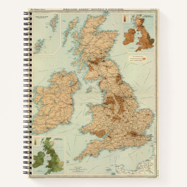 British Isles railways & industrial map Notebook (Front)