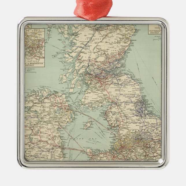British Isles railways Metal Tree Decoration (Front)