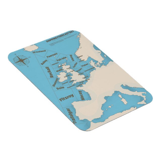 British Isles Shipping Forecast in colour Magnet (Right Side)