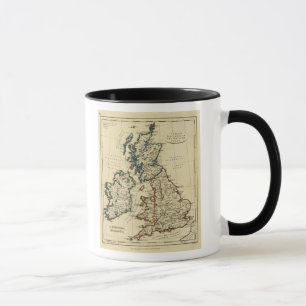 British Isles with boundaries outlined Mug