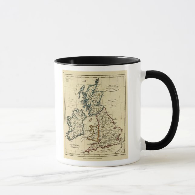 British Isles with boundaries outlined Mug (Right)