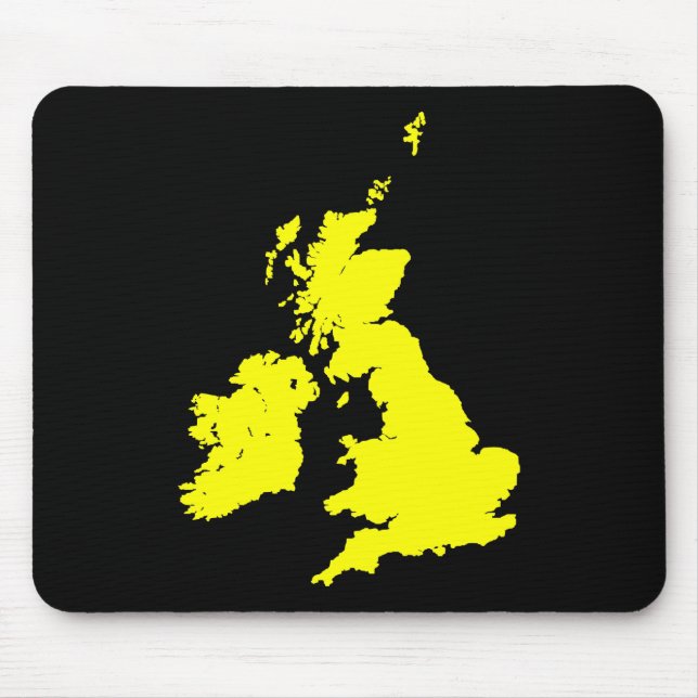 British Isles - Yellow on Black Mouse Pad (Front)