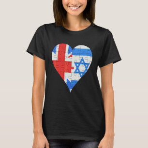 British Isreali Flag Heart T-Shirt