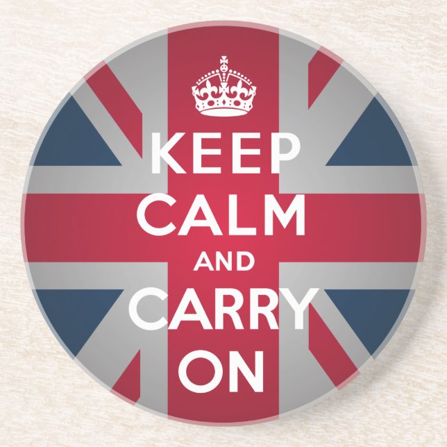 British Keep Calm Carry British Flag Coasters (Front)