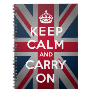 British Keep Calm Carry British Spiral Notebook