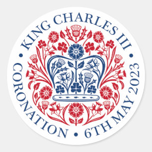 British King III Charles Memorabilia Kings Classic Round Sticker