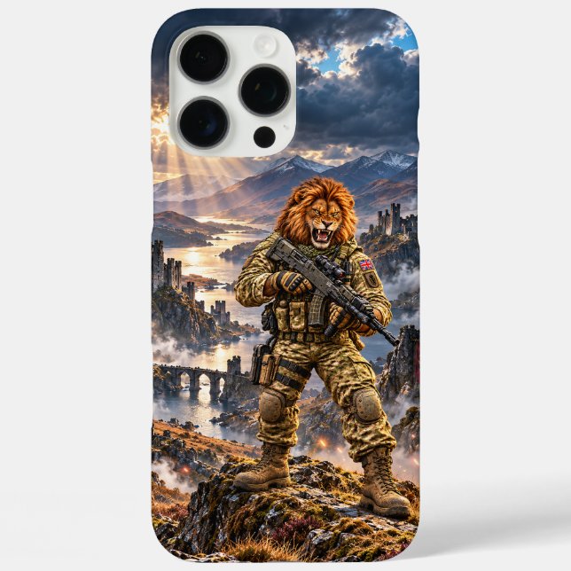 British Lion Tactical Warrior iPhone 16 Pro Max Ba Case-Mate iPhone Case (Back)