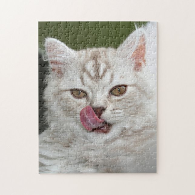 British Longhair Kitten - Chocolate, Silver Tabby Jigsaw Puzzle (Vertical)