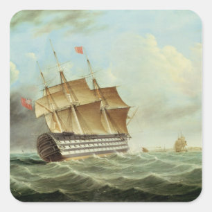 British Man-o'-War Square Sticker