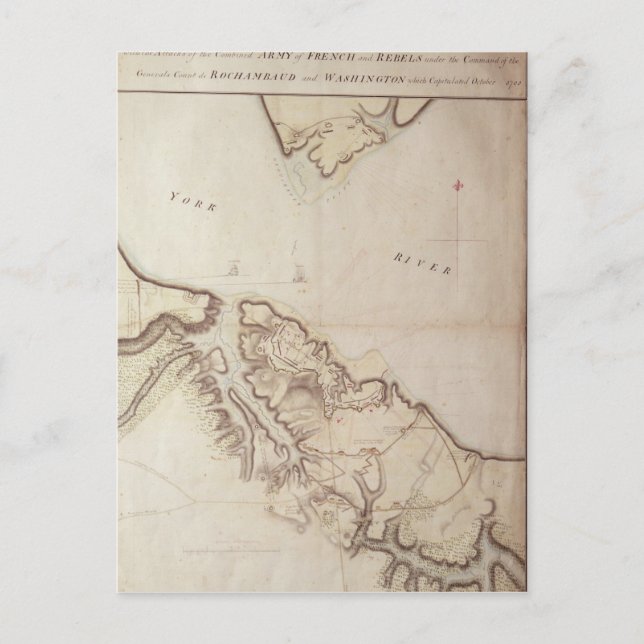 British map of the Siege of Yorktown, 1781 Postcard (Front)