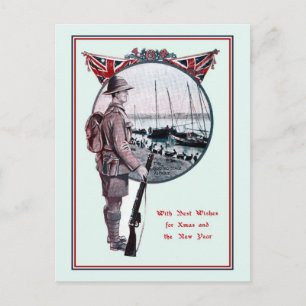 British Military history Christmas Holiday Postcard