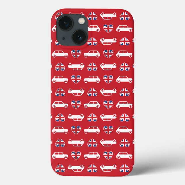 British Mini Cooper Hearts - Red Case-Mate iPhone Case (Back)
