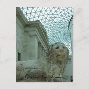 british museum lion postcard