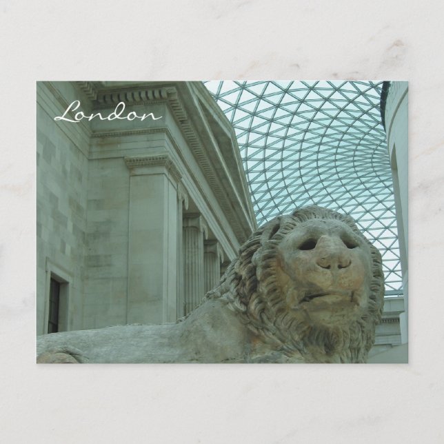 british museum lion postcard (Front)