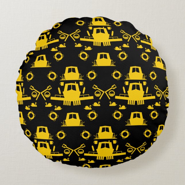 British Narrowboat Gifts Round Cushion (Front)