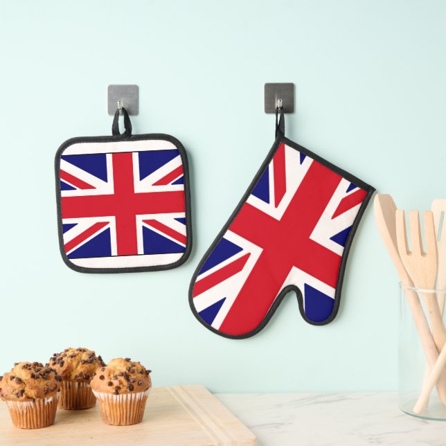 British  oven mitt & pot holder set (Insitu(Hanging))