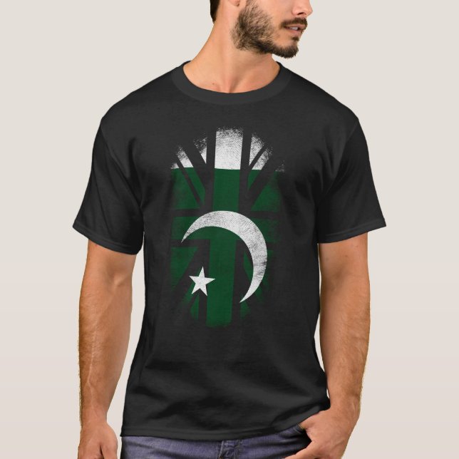 British Pakistani Flag - Pakistan and UK Pride T-Shirt (Front)