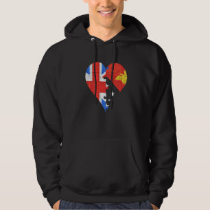 British Papua New Guinean Flag Heart Hoodie