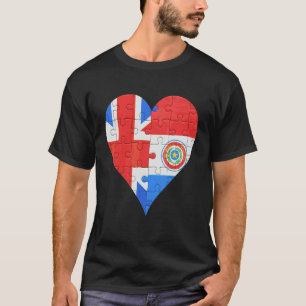 British Paraguayan Flag Heart T-Shirt