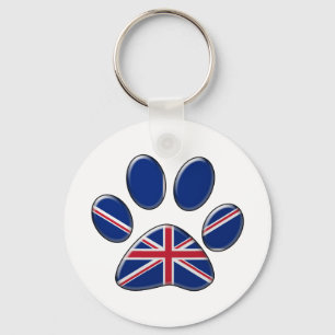 British patriotic cat key ring