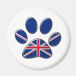 British patriotic cat magnet