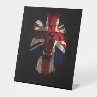 British Patriotic Lion Pedestal Sign