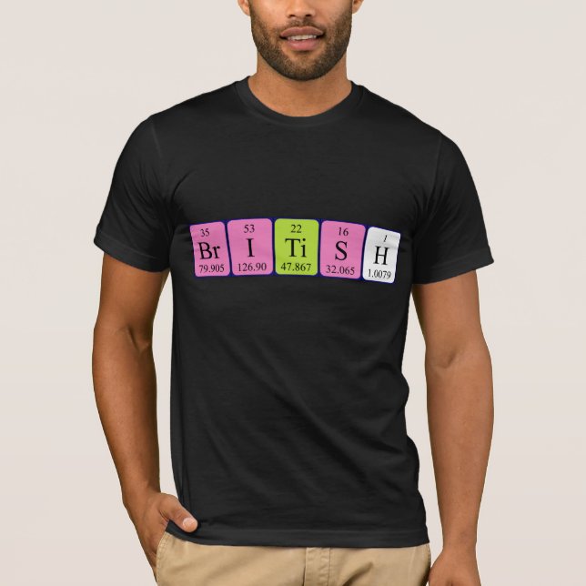 British periodic table patriotic shirt (Front)