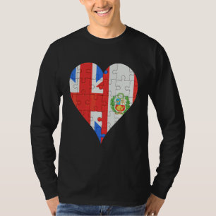 British Peruvian Flag Heart T-Shirt