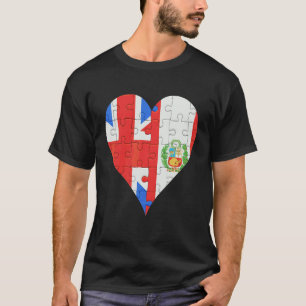 British Peruvian Flag Heart T-Shirt