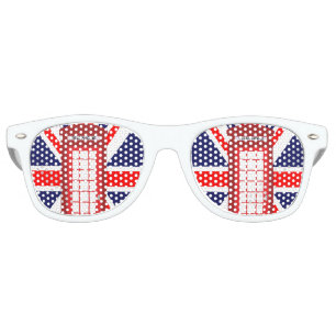 British phone box Union Jack flag Retro Sunglasses