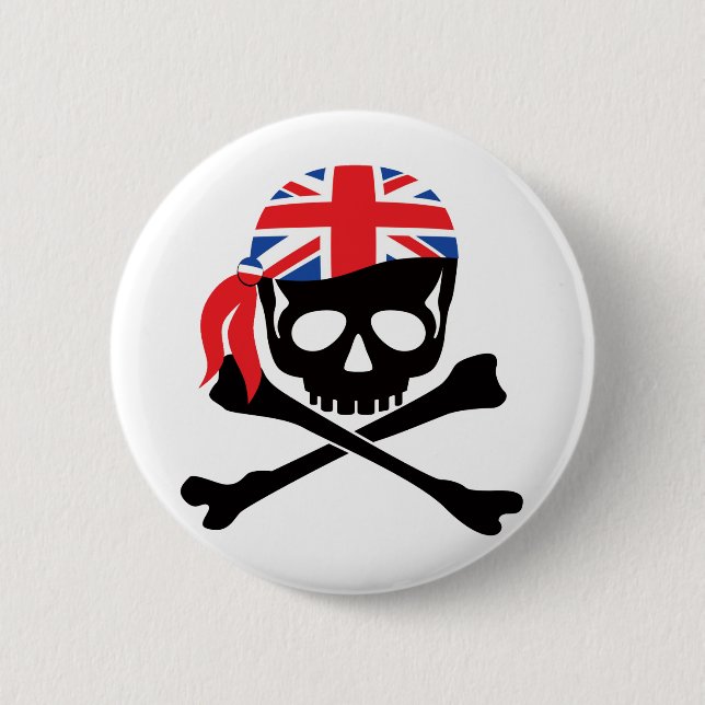 British Pirate 6 Cm Round Badge (Front)