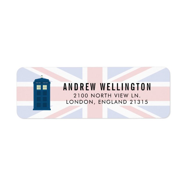 British Police Call Box UK Flag | Return Address Label (Front)
