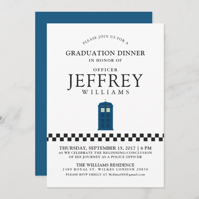 British Police Graduation Party | Announcement (Front/Back)