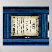 British Police Public Call Box Sign Art Poster