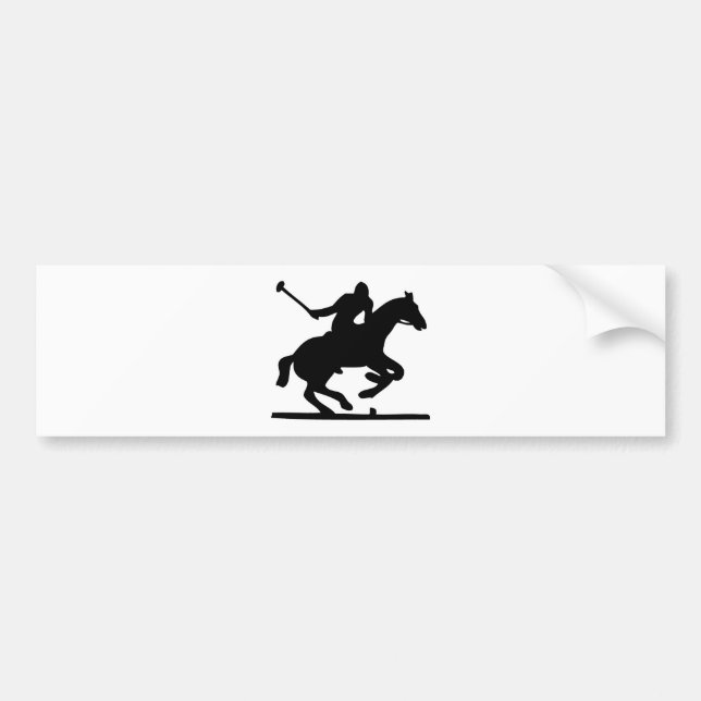 British Polo Sport Horse Player Silhouette Ponies Bumper Sticker (Front)