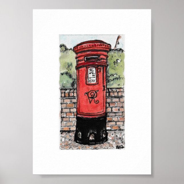 British Postbox Original Painting Poster (Front)
