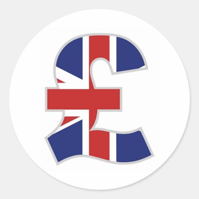 British Pound Classic Round Sticker (Front)